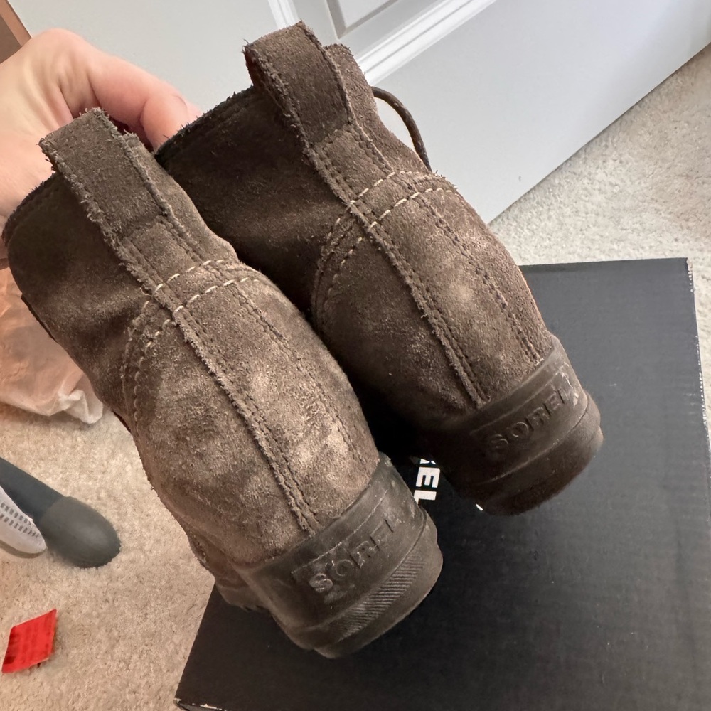 Sorel Dark Brown Suede Lace-Up Boots - Picture 2 of 6